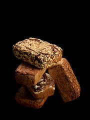 bread in black backgruond