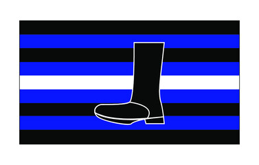 Vector illustration of flat Boot fetish pride flag on white background. A symbol of the boot fetishists community.