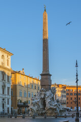 Roma, fontana dei quattro fiumi di Gian Lorenzo Bernini in piazza Navona