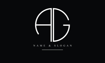 AG, GA, A, G abstract letters logo monogram - obrazy, fototapety, plakaty