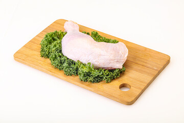 Raw chicken leg for cooking