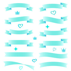 Obraz premium リボンのイラスト素材セット