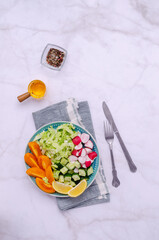 Mix slices of vegetables