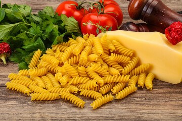 Italian pasta - raw Girandole for cooking
