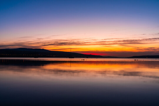 Amazing view of sunrise at Tbilisi sea, long exposure © k_samurkas