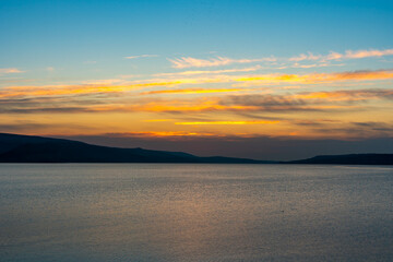 Amazing view of sunrise at Tbilisi sea