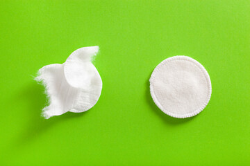 zero waste eco friendly hygiene bathroom concept. single use and reusable washable cotton pads