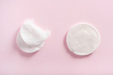 zero waste eco friendly hygiene bathroom concept. single use and reusable washable cotton pads