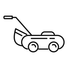 Obraz premium Grass mower icon. Outline grass mower vector icon for web design isolated on white background