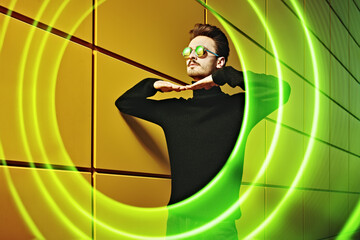 male cyborg in black