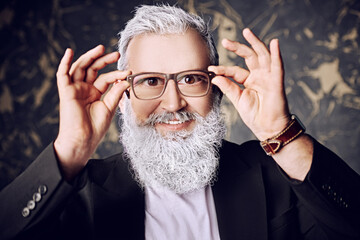 looking through glasses