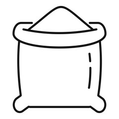 Flour sack icon. Outline flour sack vector icon for web design isolated on white background