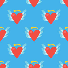 vector seamless pattern with hearts