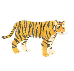 イラスト素材　年賀状　リアルでオシャレな虎のイラストのカット
