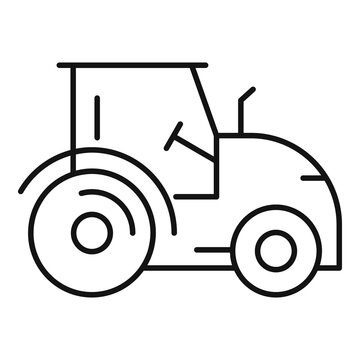 Farm tractor icon. Outline farm tractor vector icon for web design isolated on white background