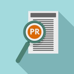 Pr specialist paper icon. Flat illustration of pr specialist paper vector icon for web design