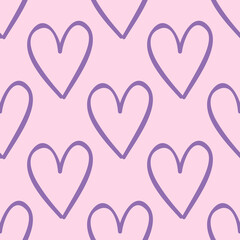 vector seamless pattern with hearts