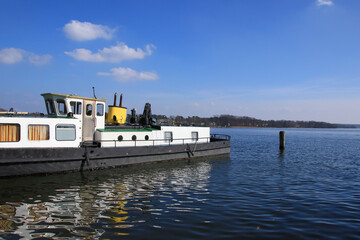 Boating on Scharmuetzel lake (Scharmuetzelsee), Bad Saarow, Federal State Brandenburg - Germany