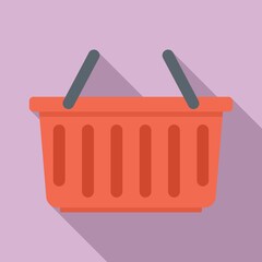 Product manager shop basket icon. Flat illustration of product manager shop basket vector icon for web design