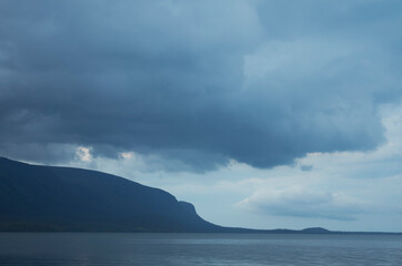 Thunderstorm over the lake. Mystic Seydozero, Murmansk region