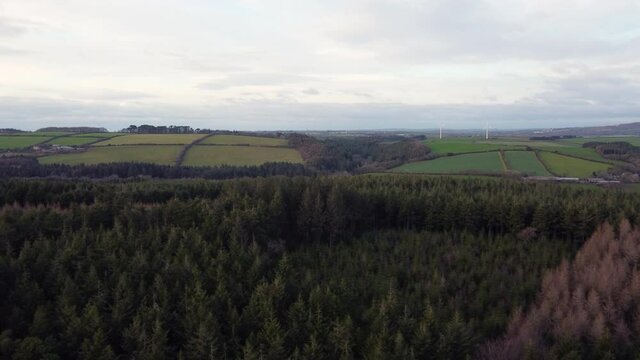 aerial drone shot of ladock woods in cornwall England uk 