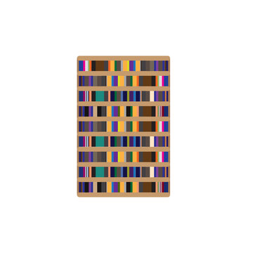Illustration for bookshelf or textbook with book many colors in ibrary at school ror university for education