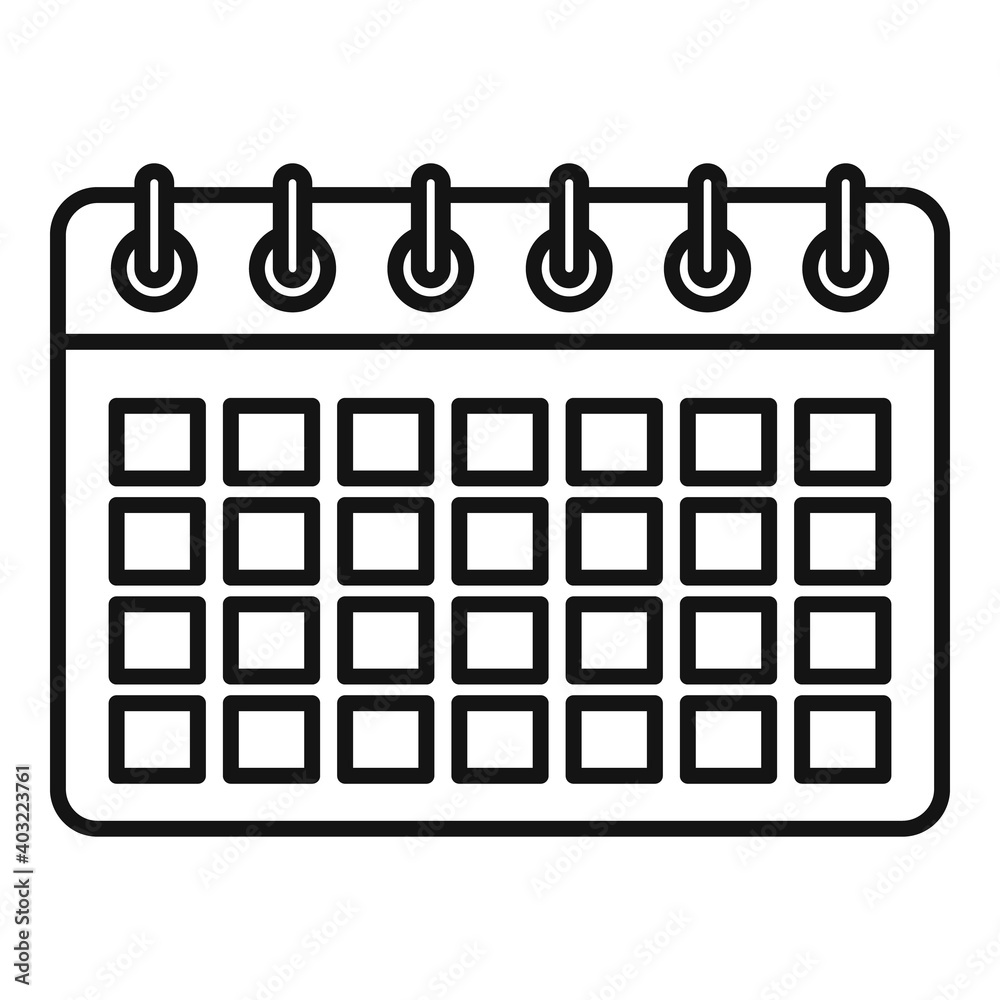 Sticker Product manager calendar icon. Outline product manager calendar vector icon for web design isolated on white background