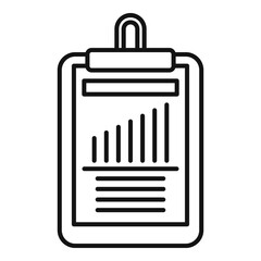 Product manager clipboard icon. Outline product manager clipboard vector icon for web design isolated on white background