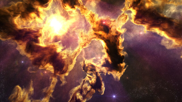 Galaxy Background with Stars and colorful Nebula Clouds