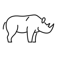 Rhino animal icon. Outline rhino animal vector icon for web design isolated on white background
