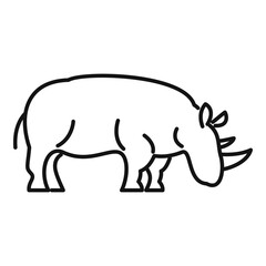 Rhino zoo icon. Outline rhino zoo vector icon for web design isolated on white background
