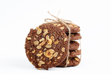 delicious homemade healthy cookies. isolated on a white background.
