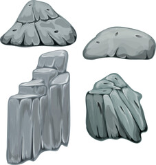 Set of stones. Cartoon vector illustration. © Татьяна ЛАБОРЕНКО