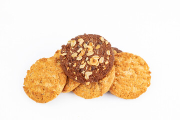 delicious homemade healthy cookies. isolated on a white background.
