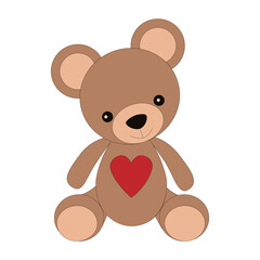 Cute toy bear with love heart