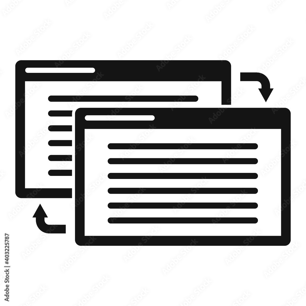 Poster web page backlink strategy icon. simple illustration of web page backlink strategy vector icon for w