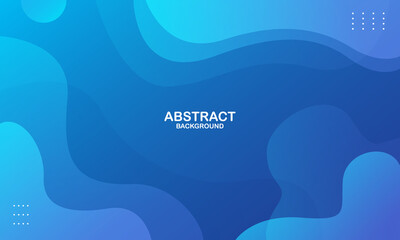 Liquid color background design. Blue elements with fluid gradient. Dynamic shapes composition. Vector illustration