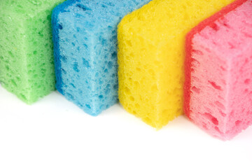 cleaning sponges on a white background.