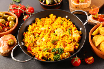 selection of spanish dish-top view