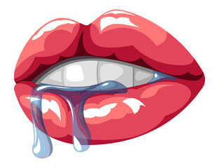 Vector lips in gradient style