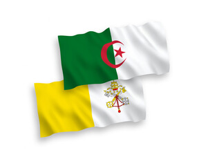 Flags of Vatican and Algeria on a white background