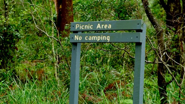 Picnic Area Sign In Forest