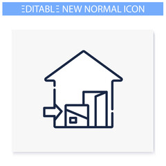 Contactless delivery line icon. New normal concept. Social distancing and self isolation. Online shopping. New life after covid19 outbreak.Pandemic time. Isolated vector illustration.Editable stroke 