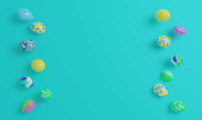 3d rendered easter theme background with empty space
