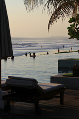 sunset overlooking the pool