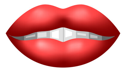 Vector lips in gradient style