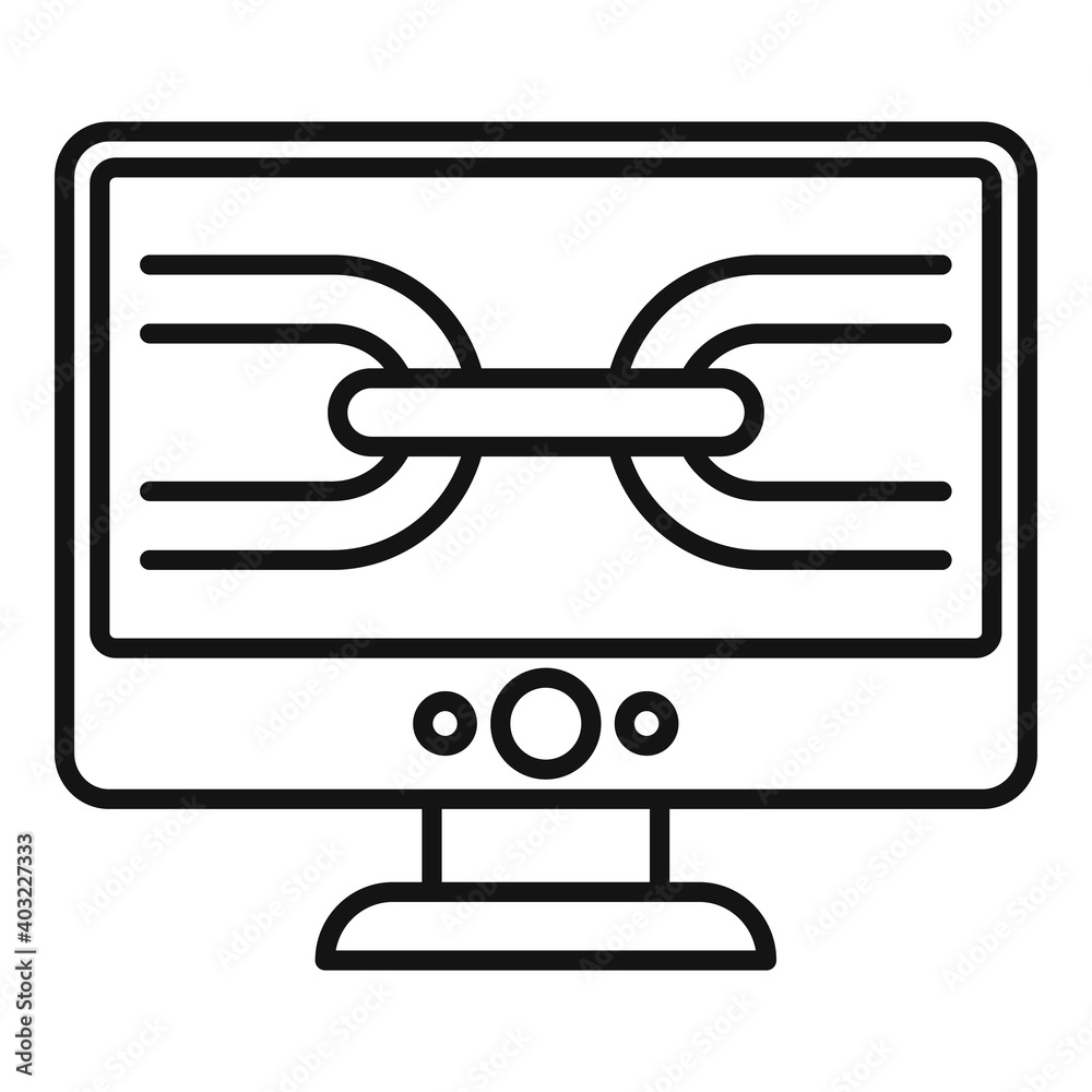 Poster computer backlink strategy icon. outline computer backlink strategy vector icon for web design isola