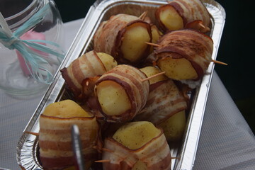 Potatoes wrapped with bacon!