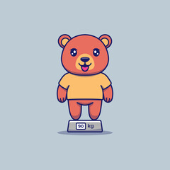 Cute fat bear weighing 