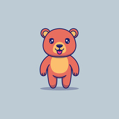 Cute happy bear standing alone